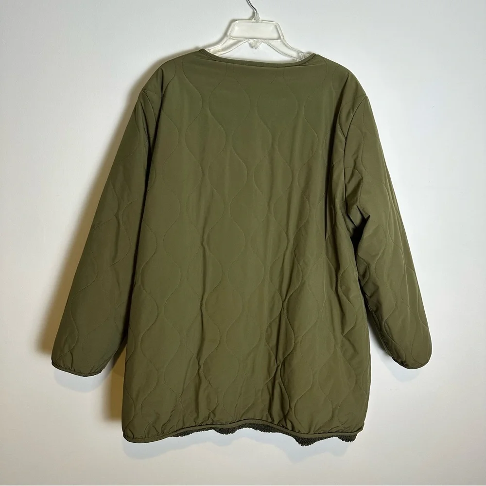 Koolaburra by UGG Reversible Sherpa Quilted Jacket, Olive Green | XXL - Picture 3 of 10